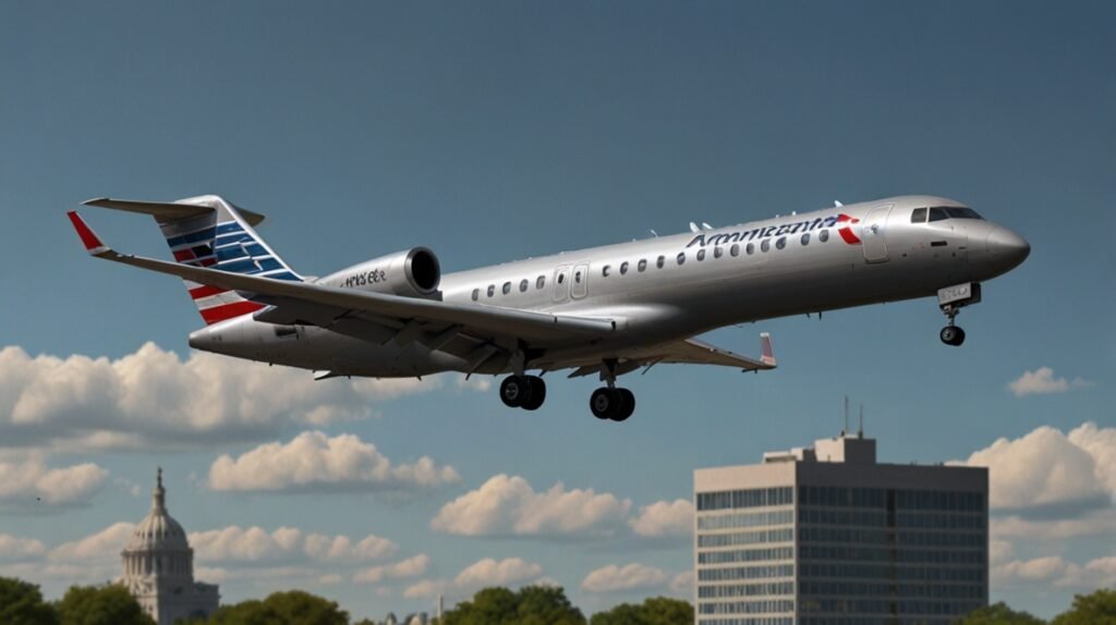 Avião Comercial Regional Bombardier CRJ700 em Washington DC